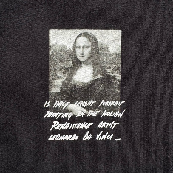Off-White Virgil Abloh Mona Lisa Graphic Print T-shirt Men’s Size S Black Preown - Picture 4 of 16